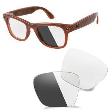 Imagem de AOZAN Lentes de substituição ANSI Z87.1 compatíveis com óculos Ray-Ban Meta Wayfarer (Gen 2) RW4012 53 mm AI Glasses, Fotocromática de alta definição, (Gen 2) RW4012 53mm