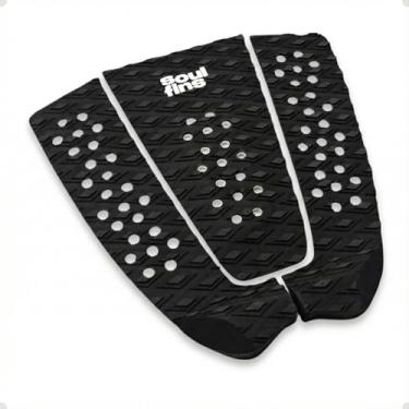 Imagem de Deck para Prancha de Surf Modelo Atleta - Tração Extrema com Kick 27mm - Antiderrapante 3 Peças Vazado - Design Dupla Cor (Preto)