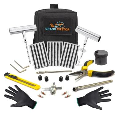 Imagem de GRAND PITSTOP Kit compacto de reparo de pneu com bolsa de armazenamento Molle. Kit de plugue de pneu universal resistente, armazena facilmente dentro de seu UTV, ATV, caminhão, motocicleta