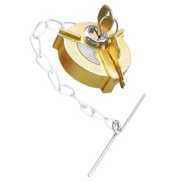 Imagem de Tampa de combustível com trava de tanque de sela adequada para caminhão Ford L-Class Freightliner M2 resistente, tampa de gás combustível de latão com chaves de diâmetro de 5,8 cm e rosca NPSF de 29,5