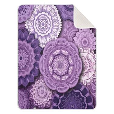Imagem de Wassud Manta de bebê macia abstrata mandalas para meninos meninas 76 x 101 cm, cobertor essencial leve e aconchegante para bebês e bebês