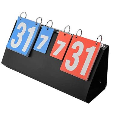 Imagem de uhyOHF Quadro de pontuação, placar de mesa portátil, marcador de pontuação fácil para treinador recreativo e equipamento de árbitro para basquete, futebol, beisebol e muito mais (