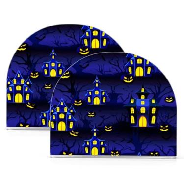Imagem de Wassud Porta-guardanapos de acrílico para casas assombradas de Halloween, dispensador de guardanapos de papel moderno em forma de U para mesa, cozinha, sala de jantar, bancada 2 peças (comporta 50-60