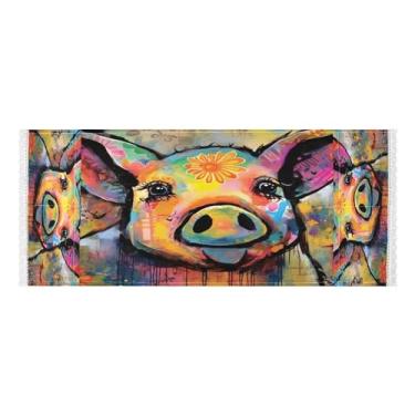 Imagem de Wassud Lindas capas de lavadora e secadora de porco, protetor de lavadora com sacos de armazenamento, capa de geladeira à prova de poeira com bolsos para lavanderia doméstica, cozinha, 120 x 55 cm