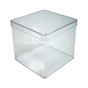 Imagem de Kit 10 Caixinha Acrílica Cake Box 8x8 Com Tampa Lembrancinha Bolo Doces Festa