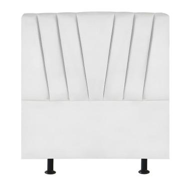 Imagem de Cabeceira Estofada De Cama Casal Box 140 Cm Louise Corino Branco