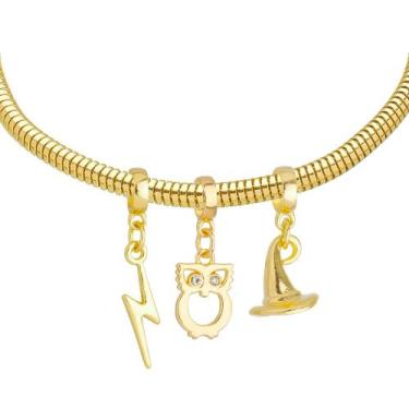 Imagem de Pulseira Harry Potter Berloque Banhado a Ouro 18k - Work Semijoias, 18