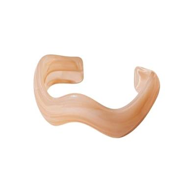 Imagem de MMIUAEG Pulseiras criativas com abertura em forma de onda, pulseiras coloridas geométricas grossas pulseiras de resina acrílica irregulares para joias de férias na praia, Medium, Zinco, Sem Pedra