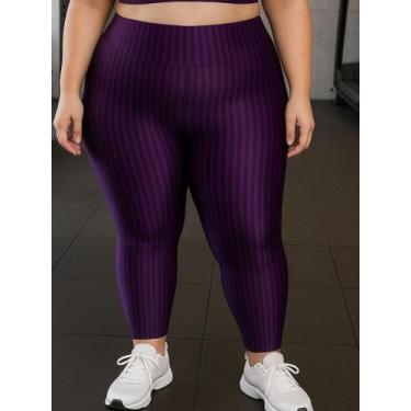 Imagem de Calça Legging Fitness Plus Size Cirrê 3D Feminina Leg Academia Cintura