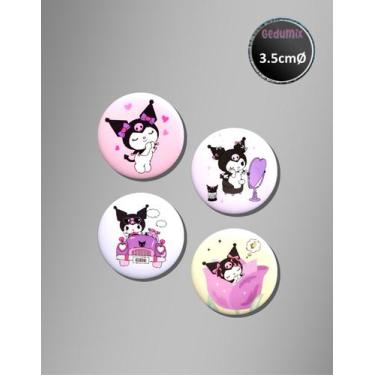 Imagem de Botton GEDUMIX Sanrio Kuromi Baddie Aesthetic 1.0 - 4 Peças, 3.5cmØ Ím