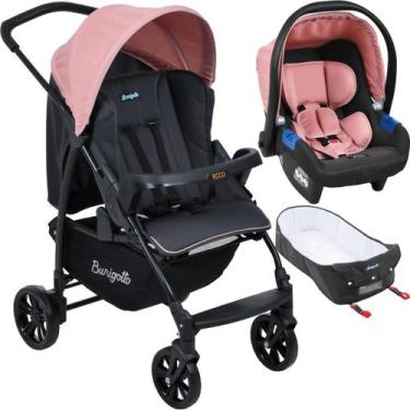 Imagem de Carrinho de Bebe com Bebe Conforto Moises Burigotto Ecco CZ Rosa