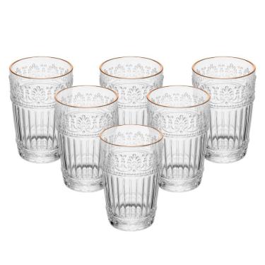 Imagem de Conjunto 6 Copos De Cristal Com Fio De Ouro 350ml Mauve Wolff