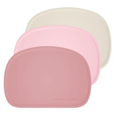 Imagem de Cuddle Campus Conjunto de 3 jogos americanos de silicone com bordas elevadas para crianças, crianças, bebês, tapete de mesa de jantar antiderrapante, tapete para comer bebê, conjunto de 6 tapetes de