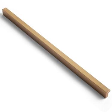 Imagem de Goo-Ki Puxadores de armário 12 peças - Puxadores de gaveta bronze champanhe 12-3/5 pol. (320 mm) - Puxadores de gaveta sólidos inclinados para puxadores de armário de cozinha - Puxador de dedo