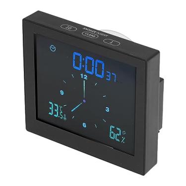 Imagem de GLOGLOW Relógio de Chuveiro de Decoração Diária Com Temporizador, Display de Temperatura e Umidade, Design de Ventosa para Banheiro ou Uso Externo 5 Polegadas à Prova d'água Digital Nan (Preto)