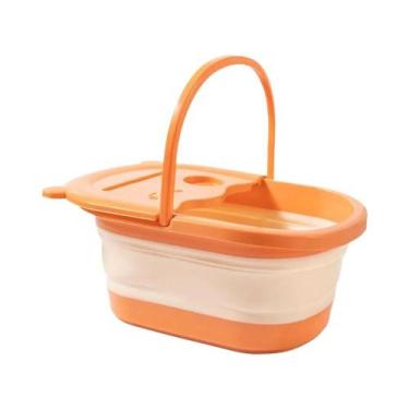 Imagem de Bacia De Massagem Para Pés Dobrável Para Adultos Com Tampa, Banho Prof