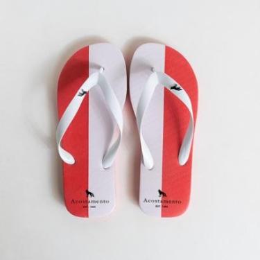 Imagem de Chinelo Masculino Acostamento Duo Branco e Vermelho-Masculino