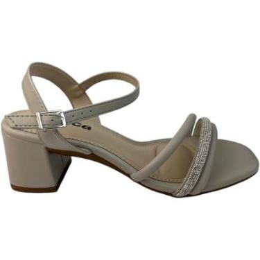 Imagem de Sandália Moleca Tira Strass Salto Bloco Feminino-Feminino