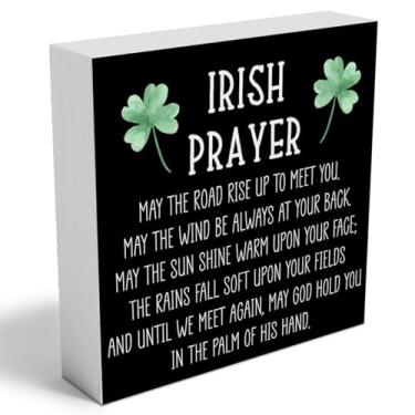 Imagem de Woght Placa De Caixa Madeira Com Oração Irlandesa Engraçada "Que A Estrada Suba Para Encontrá-Lo" Em Rústica, Arte Casa, Prateleira, Decoração Mesa, 5 X Polegadas