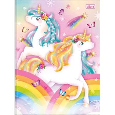 Imagem de Caderno Blink Unicórnio Universitário Brochura TILIBRA - 80 Folhas (2 Unicórnios)