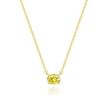 Imagem de MYJEWR Colar feminino com pingente de zircônia cúbica banhada a ouro 14K S925 - presentes para mãe, joias de ouro e presentes de aniversário para ela, one size, Metal, Zircônia cúbica