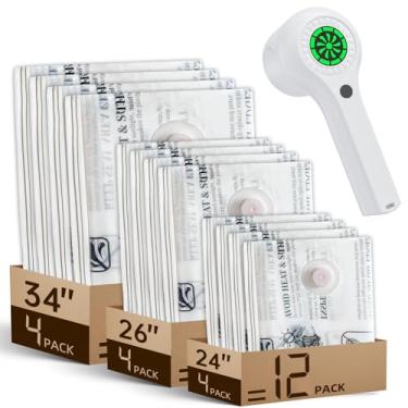 Imagem de Sacos de armazenamento a vácuo de viagem com bomba recarregável sem fio, embalagem de compressão para economia de espaço, bolsa de vedação sazonal para roupas de cama e travesseiros (12 conjuntos +