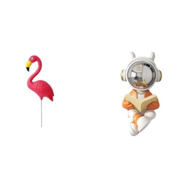 Imagem de Whtkoph Escultura de Flamingo para Jardim, Figura Decorativa para Feriados, Primavera, Pátio, Acessórios de Arte, Mesa de Centro.