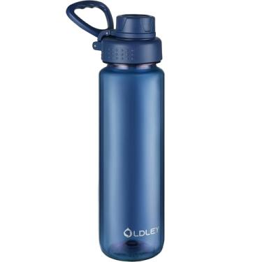Imagem de OLDLEY Garrafa de água de 946 ml, garrafa de água esportiva Tritan com alça de transporte e tampa de bico, garrafas grandes à prova de vazamento e livre de BPA para casa, viagens, escola, ao ar livre