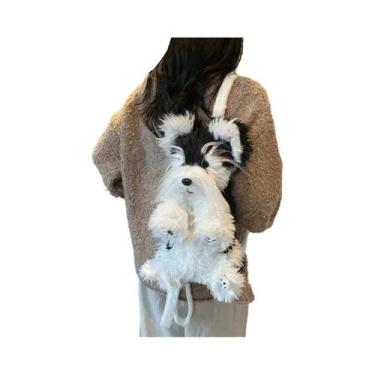 Imagem de Mochila De Pelúcia Para Crianças Em Forma De Cão Schnauzer, Bolsa De O