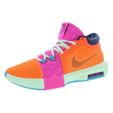 Imagem de Nike Lebron Witness VIII Tênis unissex adulto com cadarço, Laranja total, fuschia a laser, verde vapor, azul trovão, 43 BR