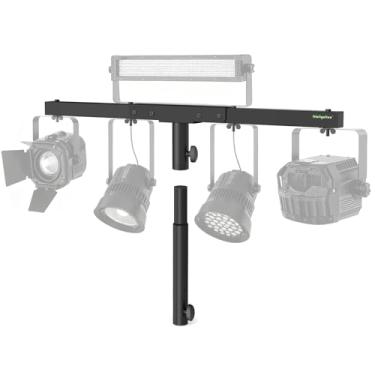 Imagem de NiuNyuNeu Barra transversal de extensão T-Bar com suporte de luz DJ com suporte estendido de 36,8 cm para tripé de palco de luz par, individual