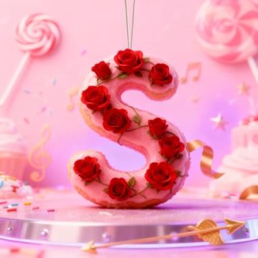 Imagem de Decorações de Dia dos Namorados de cristal A-Z, enfeites de Natal feitos à mão com letras rosas, decoração de carro e casa - decoração de acrílico escolar, ideias de troca de presentes para amigos