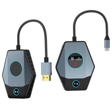 Imagem de Transmissor e receptor HDMI sem fio 1080P, HDMI sem fio 4K, transmissor tipo C, Plug & Play, para transmissão de vídeo de laptop, iPhone, iPad para TV, projetor, monitor de 50 m