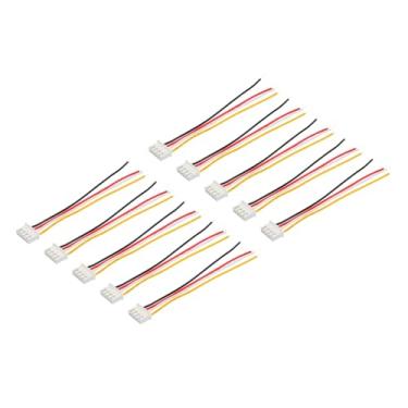 Imagem de Generic 10 peças conector XH 2,54 mm passo 4 pinos conector fêmea plugue com cabo de fio 10 cm comprimento cabeça de fio de cobre estanhado para robôs iluminação baterias