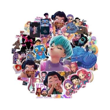 Imagem de Adesivos Kawaii À Prova d'Água De Demon Hunters KPop Para Capas De Tel