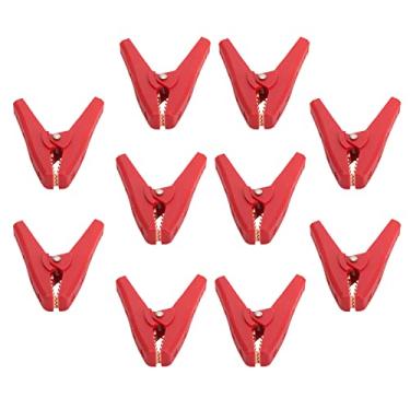 Imagem de Hyuduo J.60058 Braçadeiras de Teste Elétrico, Braçadeira de Carregador de Bateria Isolada Com Aço de Banhado a Cobre para Carro, Barco Automotivo, Eletrônica 1000V 30A (Vermelho)