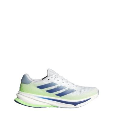Imagem de Adidas Tênis de corrida feminino Supernova Rise 2, Branco nuvem, azul maravilha azul/verde faísca, 41