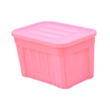 Imagem de harayaa Caixa organizadora para casa de bonecas em escala 1:12, acessórios decorativos para bonecas, recipiente simulado com tampa para enfeites de sala de, Rosa