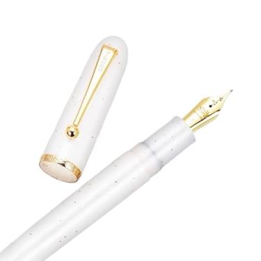 Imagem de EPANO Caneta-tinteiro com bolinhas de floco de neve coloridas, transparentes, papelaria, escritório, escola, canetas de tinta de escrita fofas (3 pontas de batimento cardíaco), M 0,7 mm)