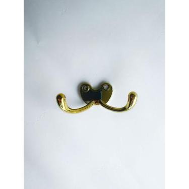 Imagem de Cabide Duplo Horizontal Zamac Dourado Brilhante  - CRIATIVA