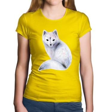 Imagem de Baby Look Algodão Raposa Arte - Foca na Moda, Amarelo, M