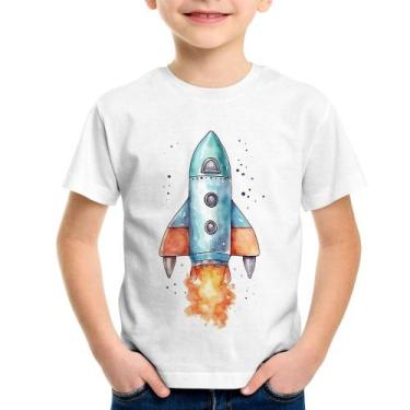 Imagem de Camiseta Infantil Foguete - Foca na Moda, Branco, 10
