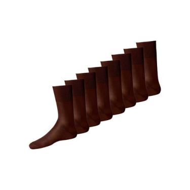 Imagem de Kit com 8 Pares de Meias Social Lupo 1100-011/049, Marrom, 37-44