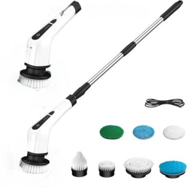 Imagem de Escova de Limpeza Ajustável Recarregável - Ferramenta 7 em 1 ou 9 em 1, Ideal para Janela, Banheiro, Cozinha e Limpeza Multifuncional Doméstica (7 EM 1)