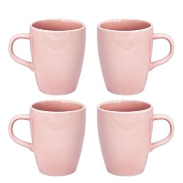Imagem de Kit 4 Canecas Innovare 230ml Porcelana Premium Coloridas Resistentes Elegantes Café Chá Chocolate (Rosa)