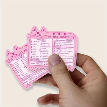 Imagem de Conjunto de 2 adesivos de atalhos de teclado - Mais de 80 etiquetas de teclas de atalho para laptop, PC, desktop - Adesivos de guia de referência rápida de PVC fosco à prova d'água para Windows