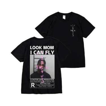 Imagem de Camiseta Unissex De Algodão De Alta Qualidade Cactus Jack Hip Hop Mang