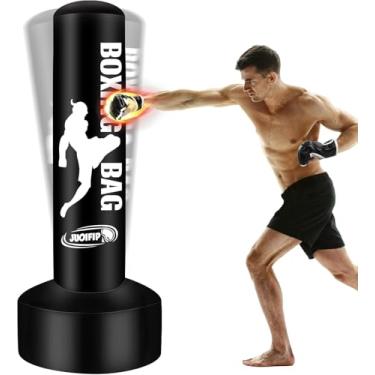 Imagem de Saco de pancadas de 169 cm para adultos, equipamento de boxe, saco inflável de boxe com suporte para treinamento MMA Muay Thai Fitness