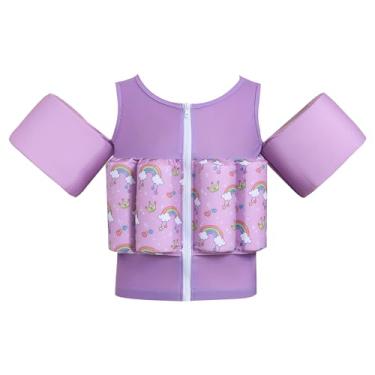 Imagem de Gogokids Colete de natação infantil adequado para crianças de 10 a 20 kg, roupa de banho infantil segura com boias de braço e boias de espuma removível para meninos e meninas de 1 2, 3, 4 e 5 anos de