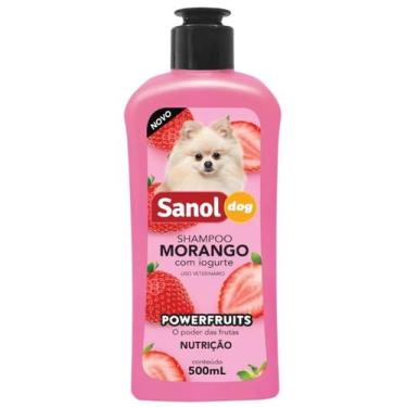 Imagem de Shampoo Para Cachorros Nutrição Morango e Iogurte Sanol Dog 500ml
